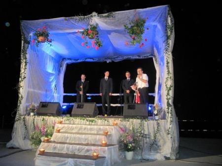 Sprejem udeležencev XII. mednarodnega spusta murskih ladij -Mura 2014, na Gibini 12